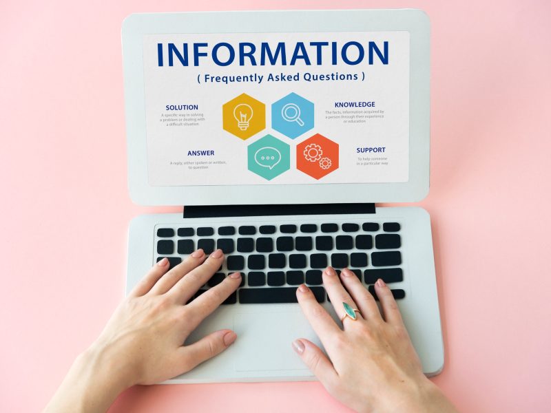 Contact us Information Faqs Word Concept