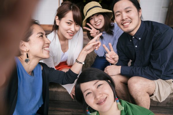 Group of Japanese tourists taking pictures